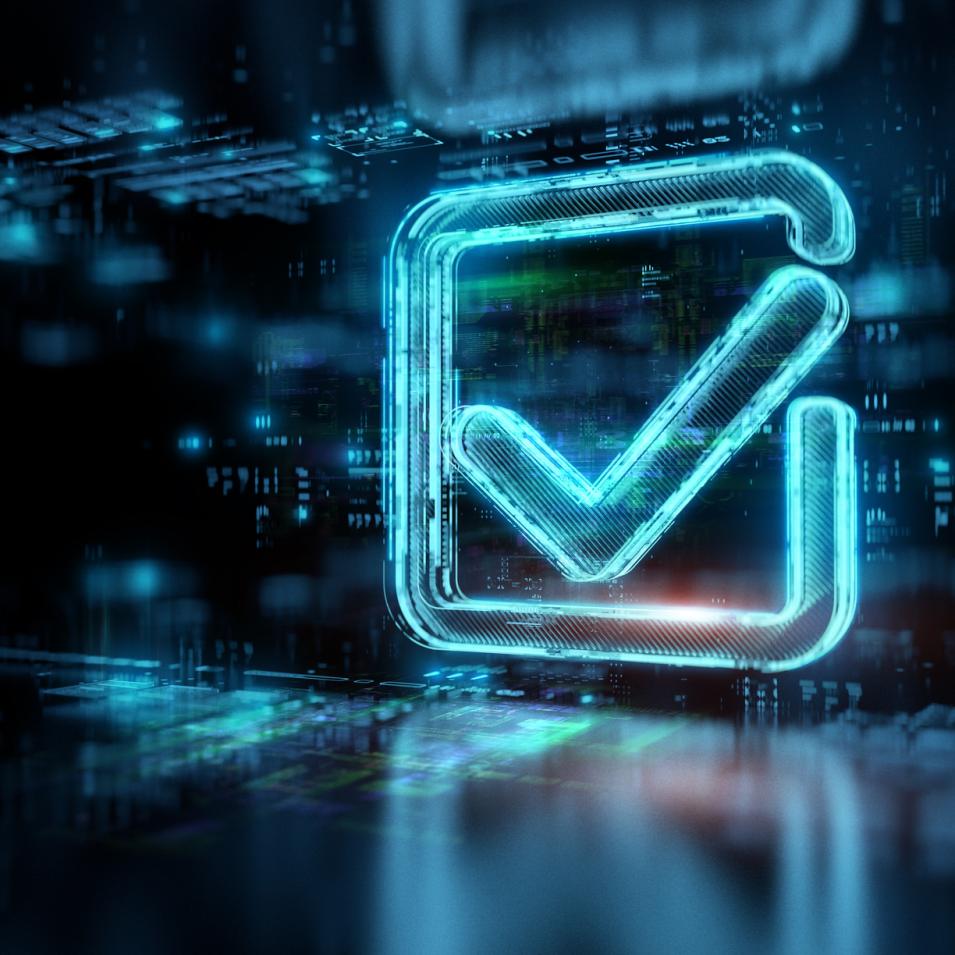 check box bild med it futuristisk bakgrund